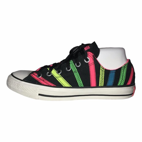 Converse All Star Black Rainbow Sneakers 7 - Picture 5 of 8